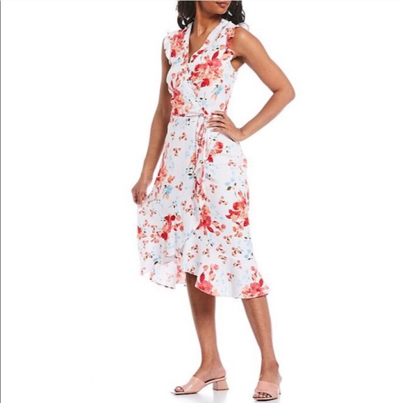 karl lagerfeld floral wrap dress